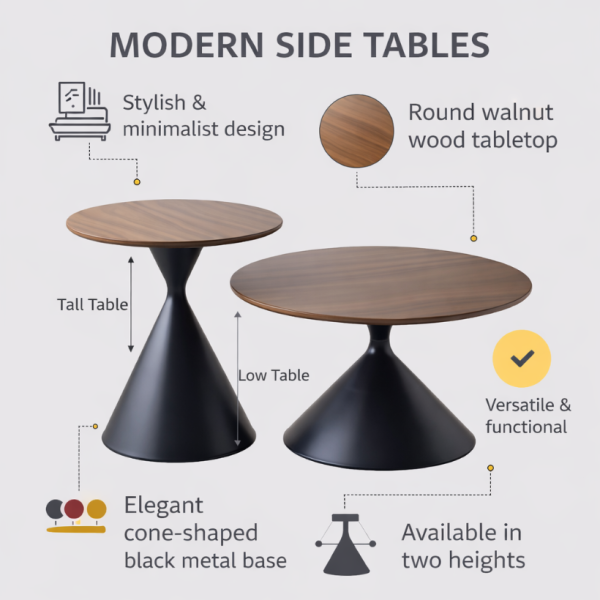 Modern Wooden Coffee Table - Nordic, Homestay - Black