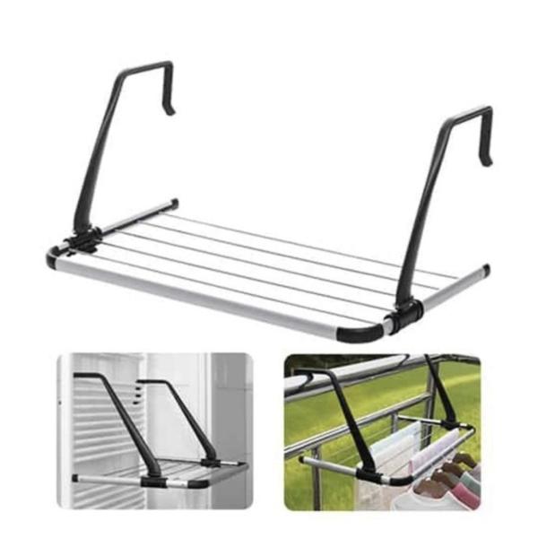 Stainless Steel Hook Drying Rack XF0886 – 5-Line Fold-Away Indoor & Outdoor Laundry Hanger