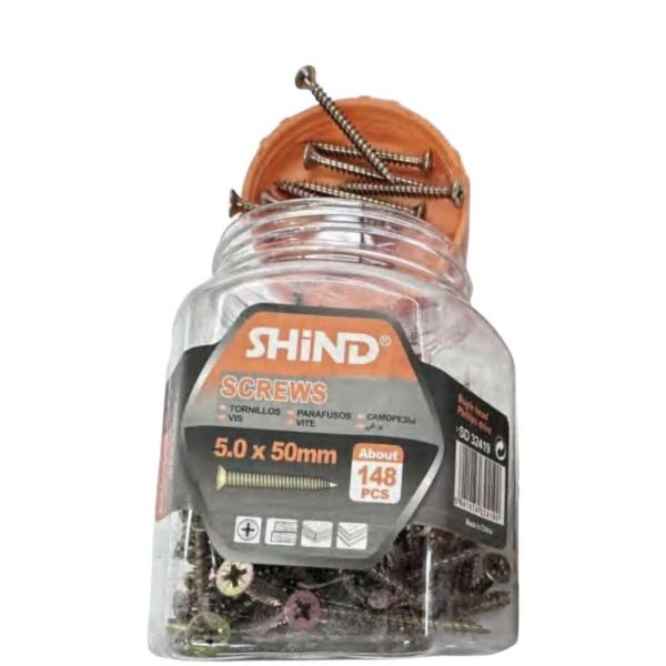 Shind 4.8 x 50mm Gold Hex Head Self-Drilling Screws – 93-Pack for Metal & Wood Fastening