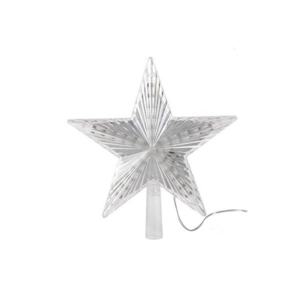 ZYF-106 15cm LED Christmas Tree Top Star – Warm White Tree Topper Decoration with Soft Glow