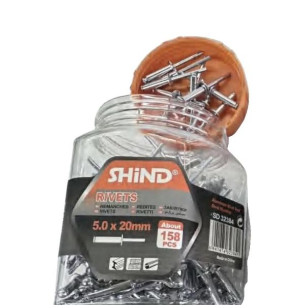 Shind 5.0x16mm Aluminum Blind Rivets – 192-Piece Pack | Durable Fasteners for Metal & Plastic Applications