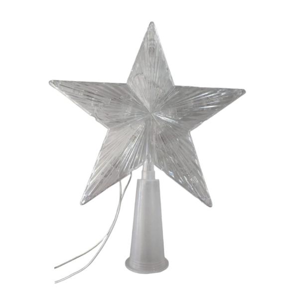 ZYF-105 15cm LED Christmas Tree Top Star – White Lighted Tree Topper Decoration