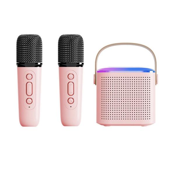 Karaoke Machine for Kids & Adults – Portable Bluetooth Speaker with Wireless Microphone, LED Lights & Echo Effects