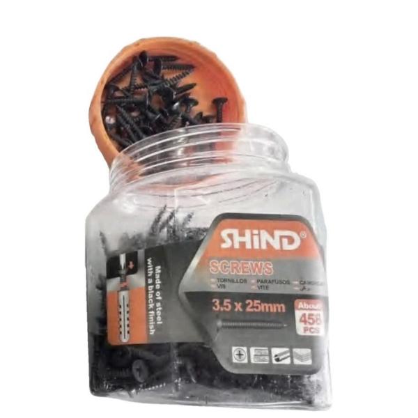 Shind Black 3.5x25mm Drywall Screws – Approx. 458-Piece Pack