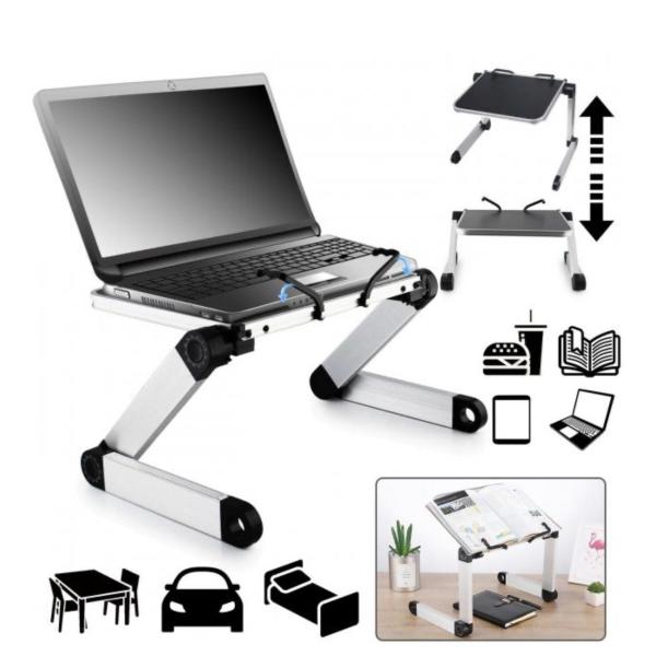 Tech Buddy Adjustable Foldable Portable Laptop & Notebook Stand Table