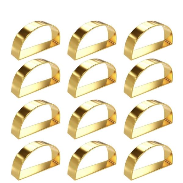 12‑Pack Gold Metal Napkin Rings – Premium Spiral/Leaf Bridal Table Decor for Weddings & Parties