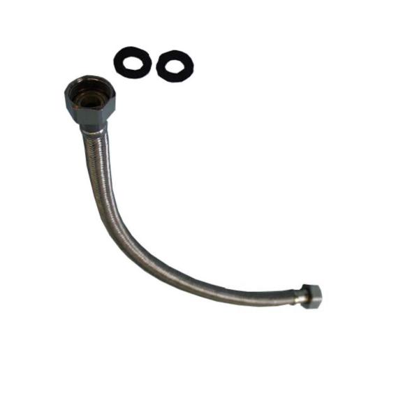 450mm Flexible Braided Hose - 1/2" Female x Female Water Connector for Taps, Toilets & Basins
