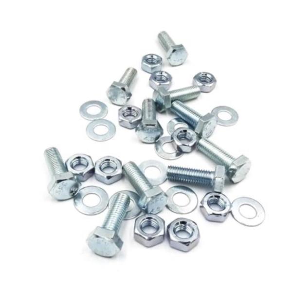 10× M‑10×30 mm Hex Full‑Threaded Bolt & Nut Set – Includes Flat Washer, Zinc-Plated Steel, ISO 4017