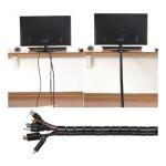 2 m Multipurpose Cable Management Sleeve – Black Zipper Tube Wrap with Clip