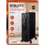 Sokany SK-18026 Oil Filled Radiant Heater for Indoor Home Heating 2400W 9 Fins with Built-In Fan Boost Black Medium